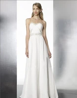 custom new guipure marriage dress grecian a line features soft pleats beading natural waist train zipper closure wedding dress