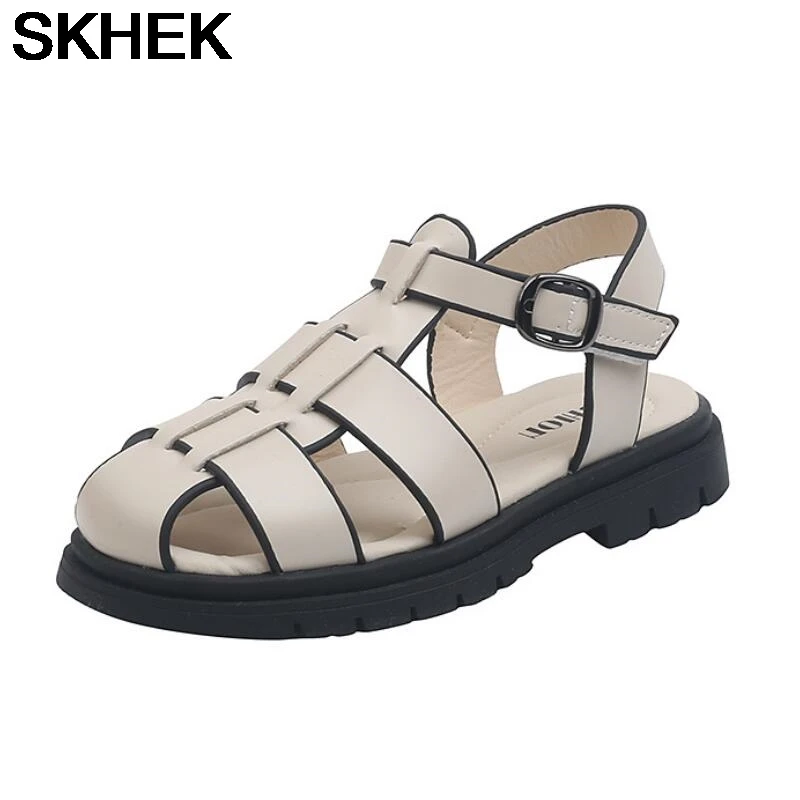 

SKHEK WHITE children shoes girls princess shoes fashion girls sandals kids designer single shoes summer new girls sandals