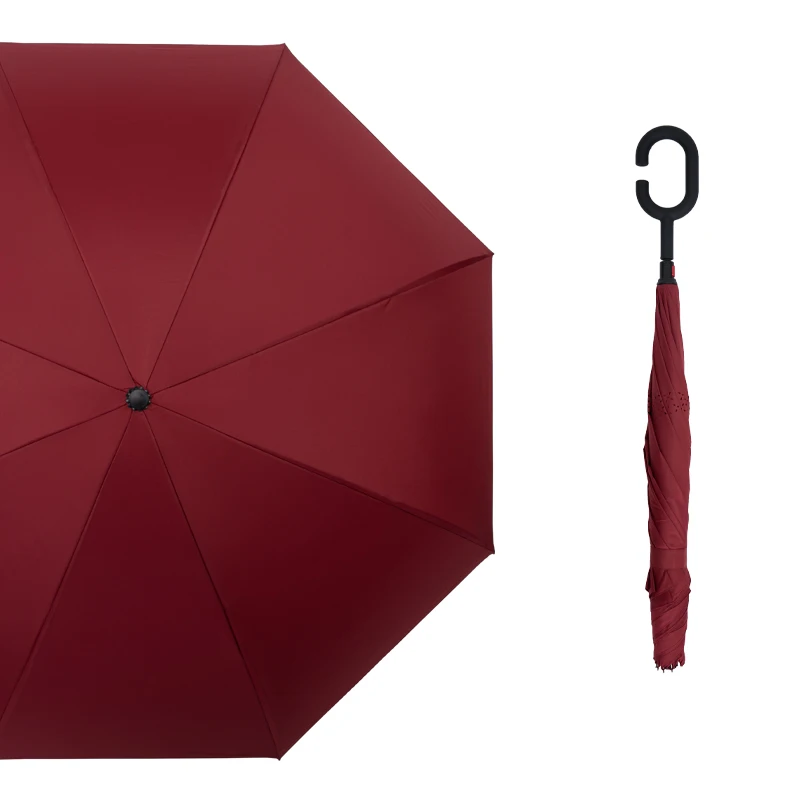 

Windproof Rain Travel Umbrella Reverse Creative Long Handle Umbrella Rain Women Ladies Parapluie Femme Sun Children EA60YS