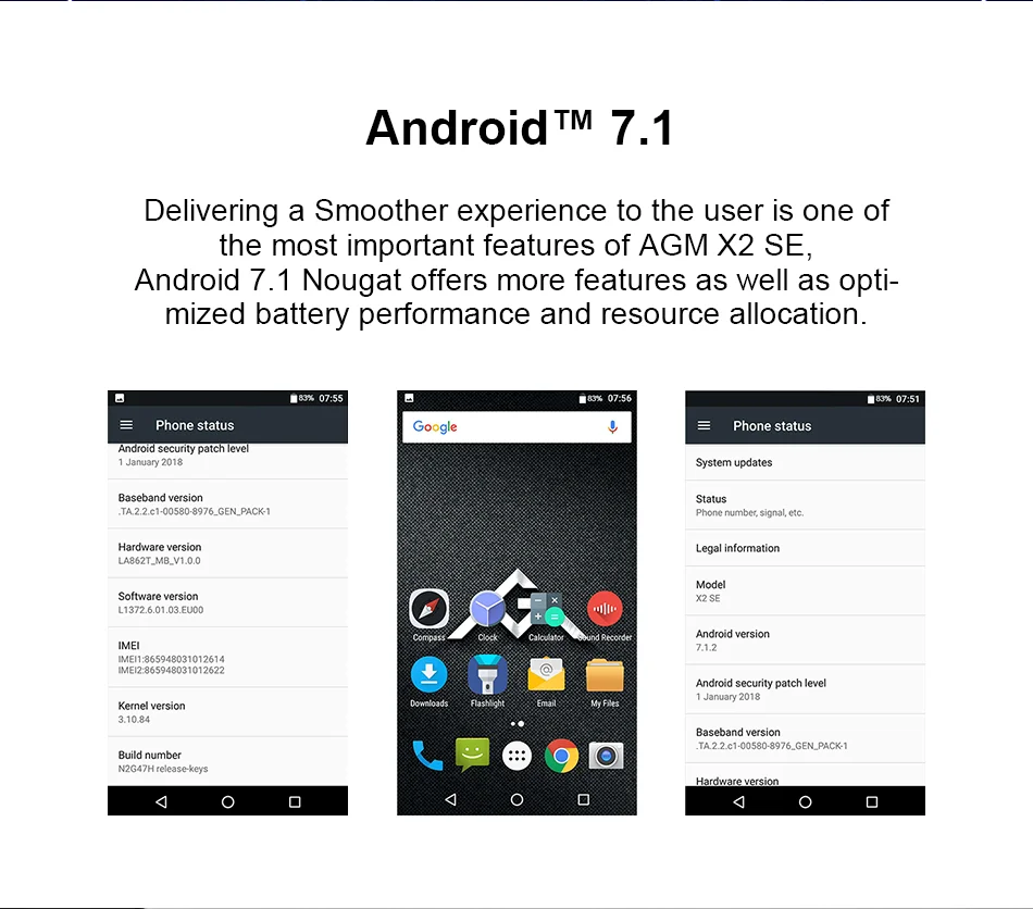 Официальный AGM X2 SE Android 7,1 прочный смартфон 6+ 64G 5," кожа IP68 водонепроницаемый 6000 мАч две sim-карты 16,0 Мп фронтальная камера
