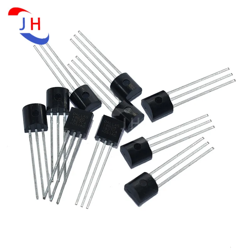 

10Pcs In-line DALLAS DS18B20 18B20 TO-92 IC CHIP 3.3V 5.5V Thermometer Temperature Sensor Temperature Sensor Acquisition TO-92