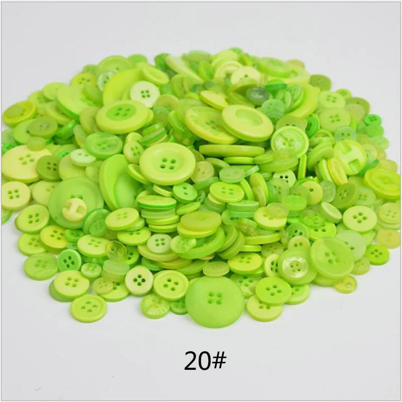 20 fruit green 600 шт./лот L/M/S Смешанная загрузка смолы кнопка швейные пуговицы ремесла для DIY скрапбукинга детская одежда пуговицы - Цвет: 20 fruit green