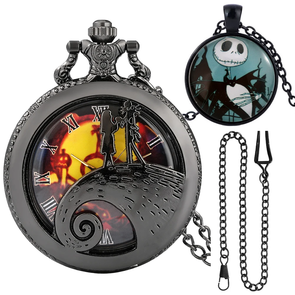 Fashion Necklace Pendant Chain Exquisite Vintage Quartz Pocket Watch Great Gifts Sets with Gift Box for Women Men