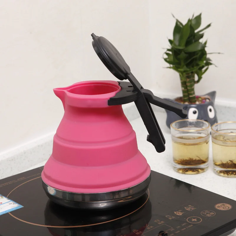 

Outdoor Foldable Silicone Water Kettle Tea Boiler Portable Camping Kitchen Suppies