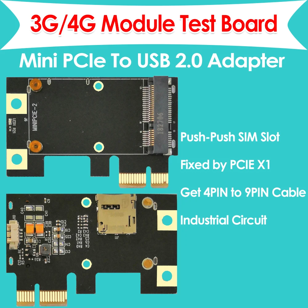 Промышленный мини адаптер PCIe для USB 4G LTE с разъемом SIM карты 2 0 4PIN PH1.25 разъем WWAN/LTE