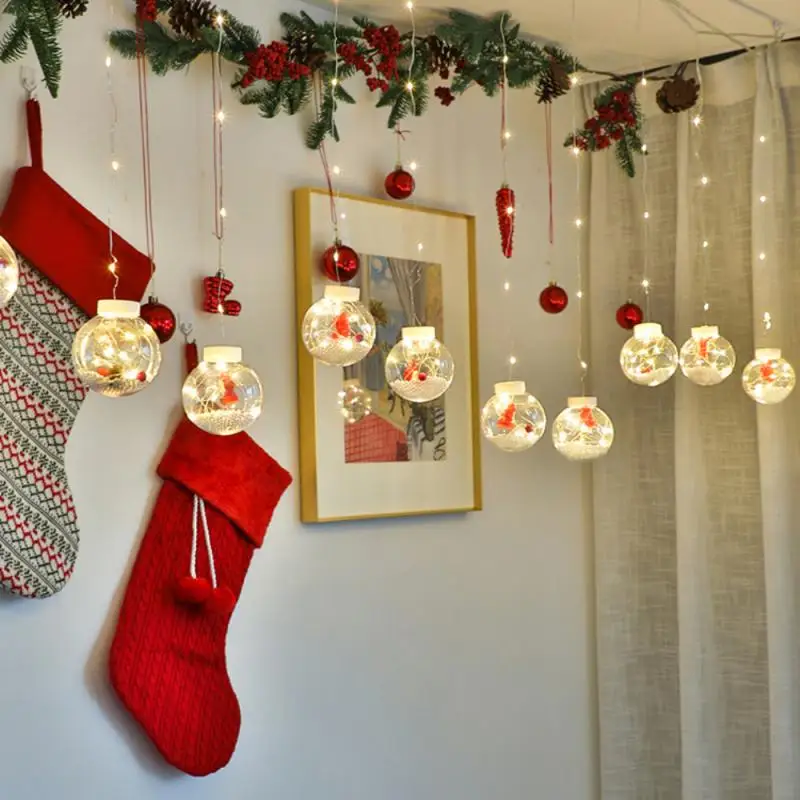 10 светодиодных гирлянд с шариками рождественские сказочные гирлянды для