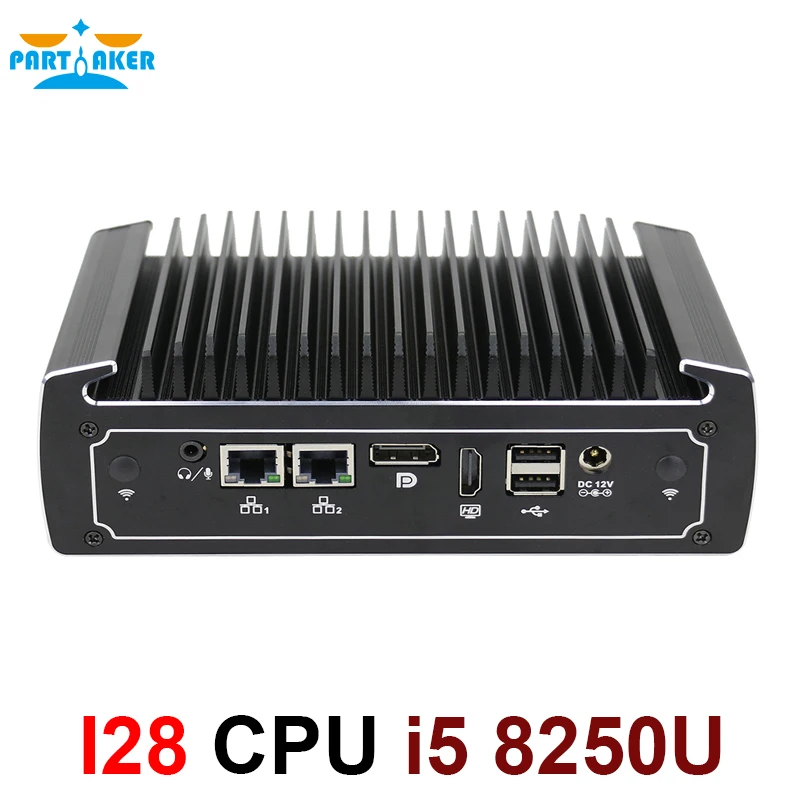 Причастник безвентиляторный мини компьютер 8 го поколения Intel Core i5 8250u 4k ПК