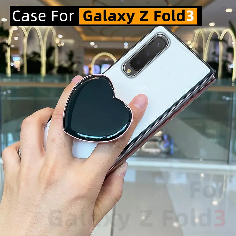 

Electroplated Love Bracket for Samsung W22 Folding Screen Mobile Phone Case for Samsung Galaxy Z Fold3