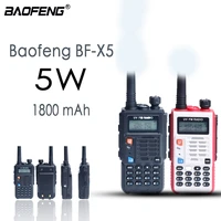 2021 baofeng bf x5 plus high power bidirectional portable display screen walkie talkie 5w cb ham radio 10km long range of pofung