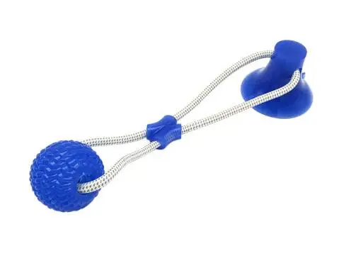 dark blue Игрушка на присоске, игрушка для укуса собак, игрушка для домашних животных, игрушка с тросом, интерактивная игрушка для чистки зубов, молярная игрушка для укуса, жевательная игрушка для маленьких собак, щенков - Цвет: dark blue