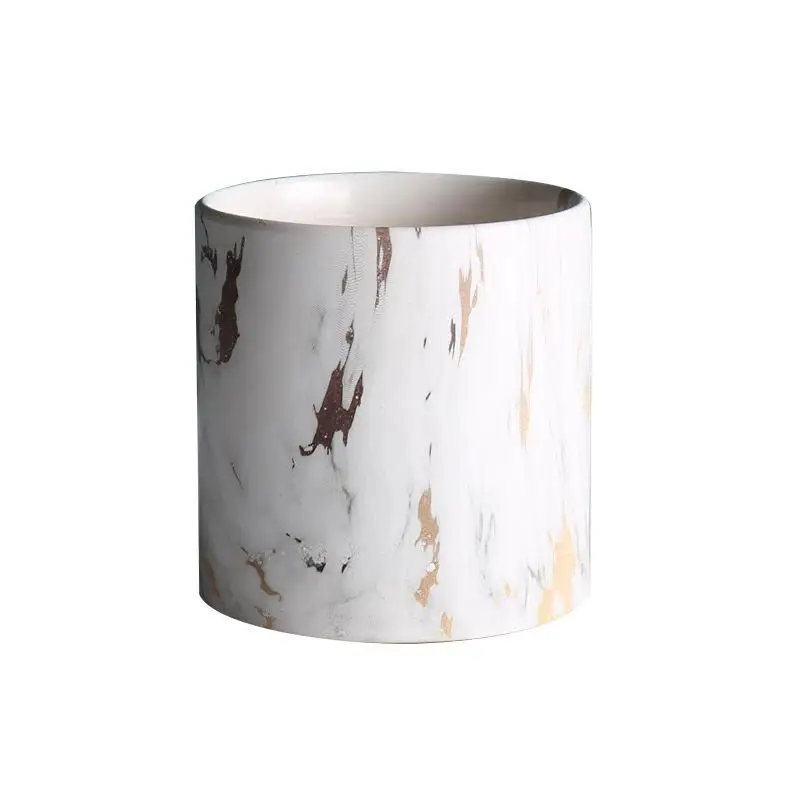 

Cylindrical Ceramic Flowerpot With Marble Pattern Ceramic Simple Home Flowerpot Without Tray And Stand Creative Home Decor