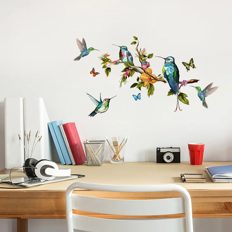 

Multicolor Butterflies and birds flying Wall Sticker Living room bedroom decorations wallpaper Mural Removable stickers