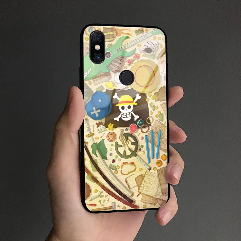 AE 3760 One piece Аниме Луффи Зоро соломенная шляпа мягкий силиконовый стеклянный чехол для телефона для Xiaomi mi 6 8 9 SE mi x 2 2s 3 redmi note 5 6 7 8 pro - Цвет: AE 3760