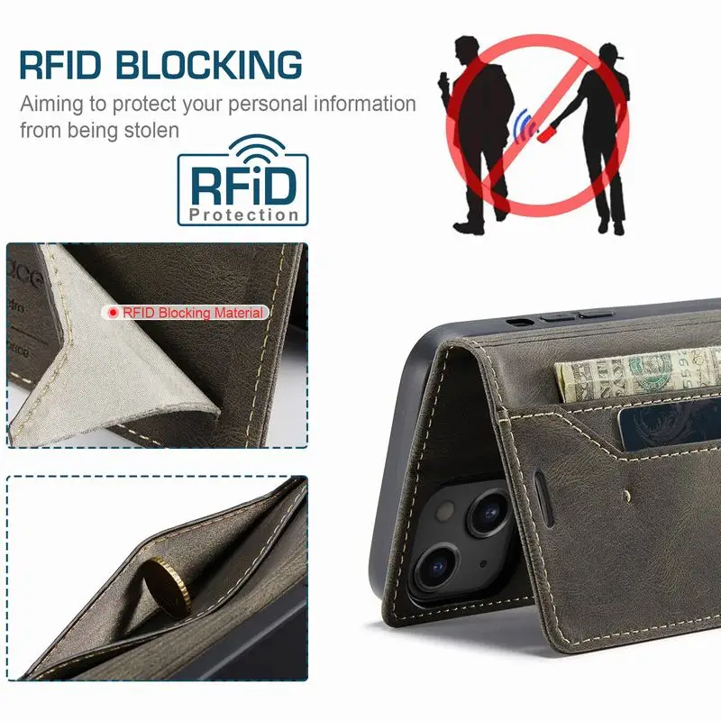 Магнитный флип-чехол для iPhone 13 Pro Max 12 11 Etui RFID кошелек Карманный карт iPhone12 Mini iphone11