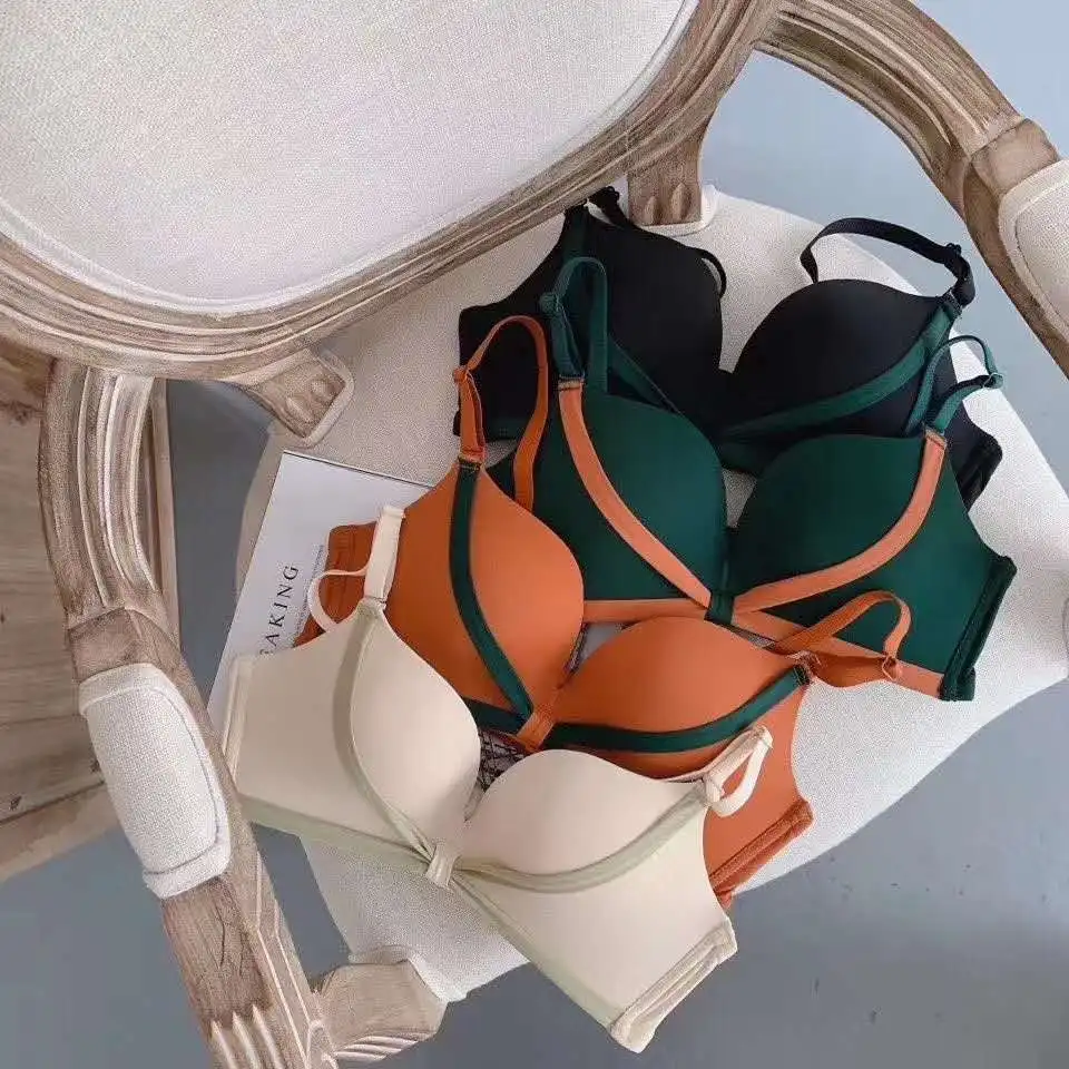 Hantan сочетающихся цветов комплект с бюстгальтером кросс узел нижнего белья для