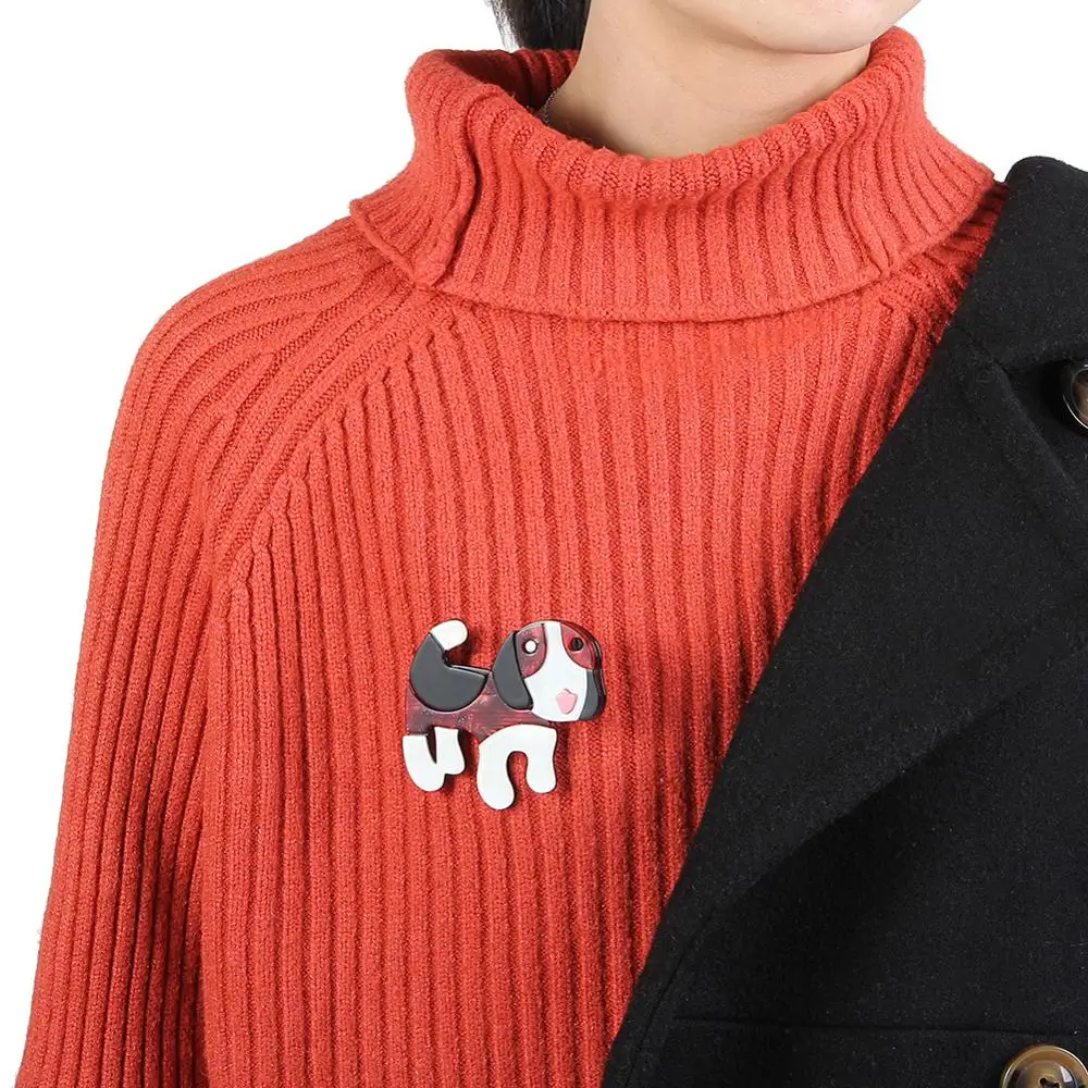 

FishSheep Fashion Beagle Dog Acrylic Brooches For Women Cartoon Resin Animal Brooch Jewelry Pin For Scarf Clothes Decoration