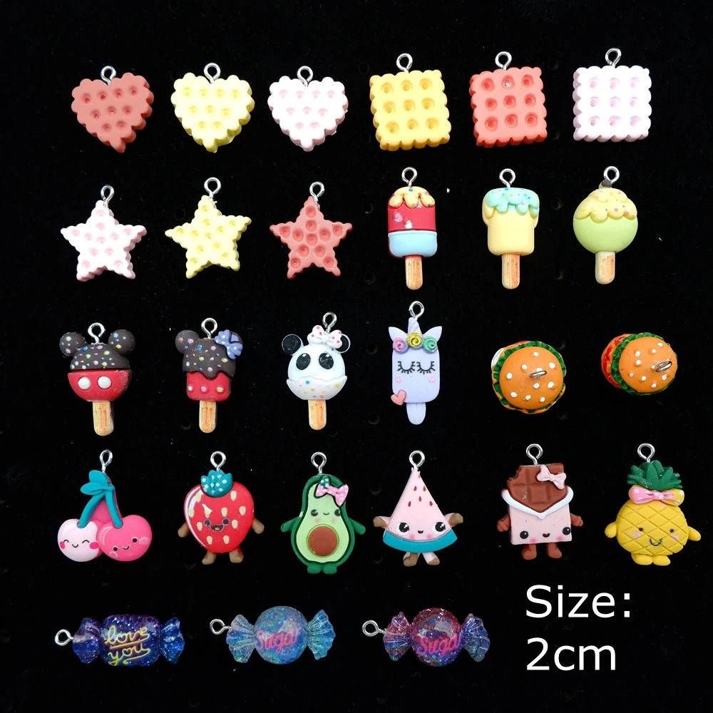 Милые подвески в виде еды украшения браслеты ожерелья серьги брелоки