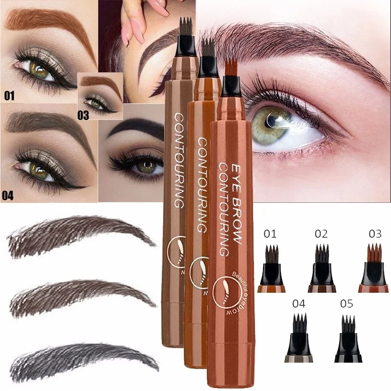 6 видов стилей Micro Blading карандаш для татуировки бровей тонкая эскизная Ручка