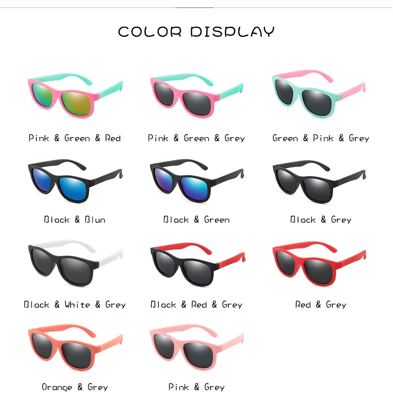 

LongKeeper Rubber TR90 Children Polarized Sunglasses Kids UV400 Flexible Goggle For Girls Boys Baby Safety Glasses Eyewear