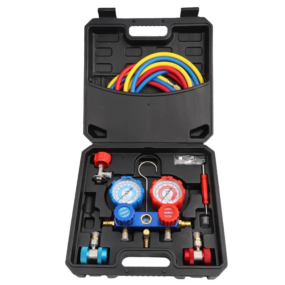 1 Set Air Manifold Gauge R134a Conditioning Refrigerant with 1.5m Charging Hoses Measuring Tools | Инструменты