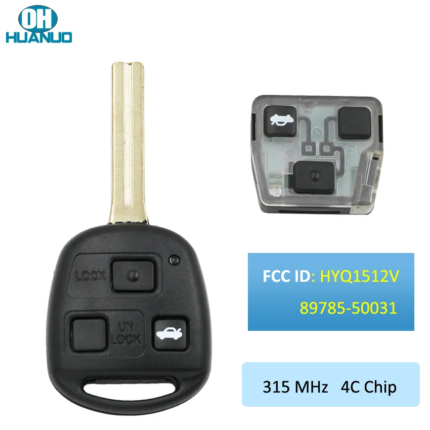 Дистанционный ключ с 3 кнопками умный Автомобильный 315 МГц чипом 4C для Lexus IS200 GS300