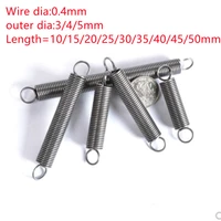 10pcs wire dia 0 4mm outer diameter 3mm4mm5mm6mm 304 stainless steel dual hook small tension spring stretching spring