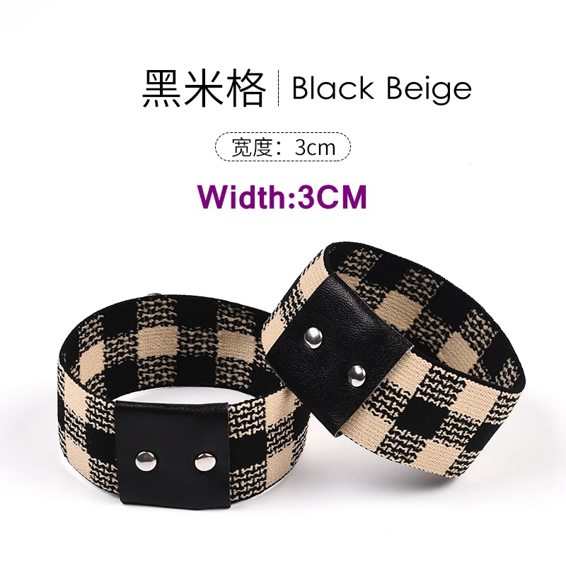 Black Beige plaid Женские туфли на высоком каблуке с эластичной лентой; новые модные туфли без шнурков; туфли на высоком каблуке с пряжкой; 1 пара - Цвет: Black Beige plaid