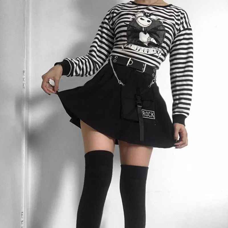 Облегающие плиссированные юбки в готическом стиле с высокой талией для женщин