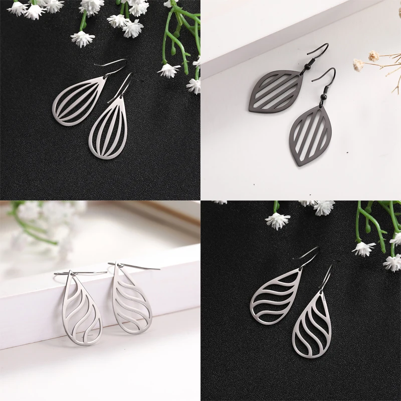 Высококачественные полые серьги COOLTIME из нержавеющей стали корейские модные