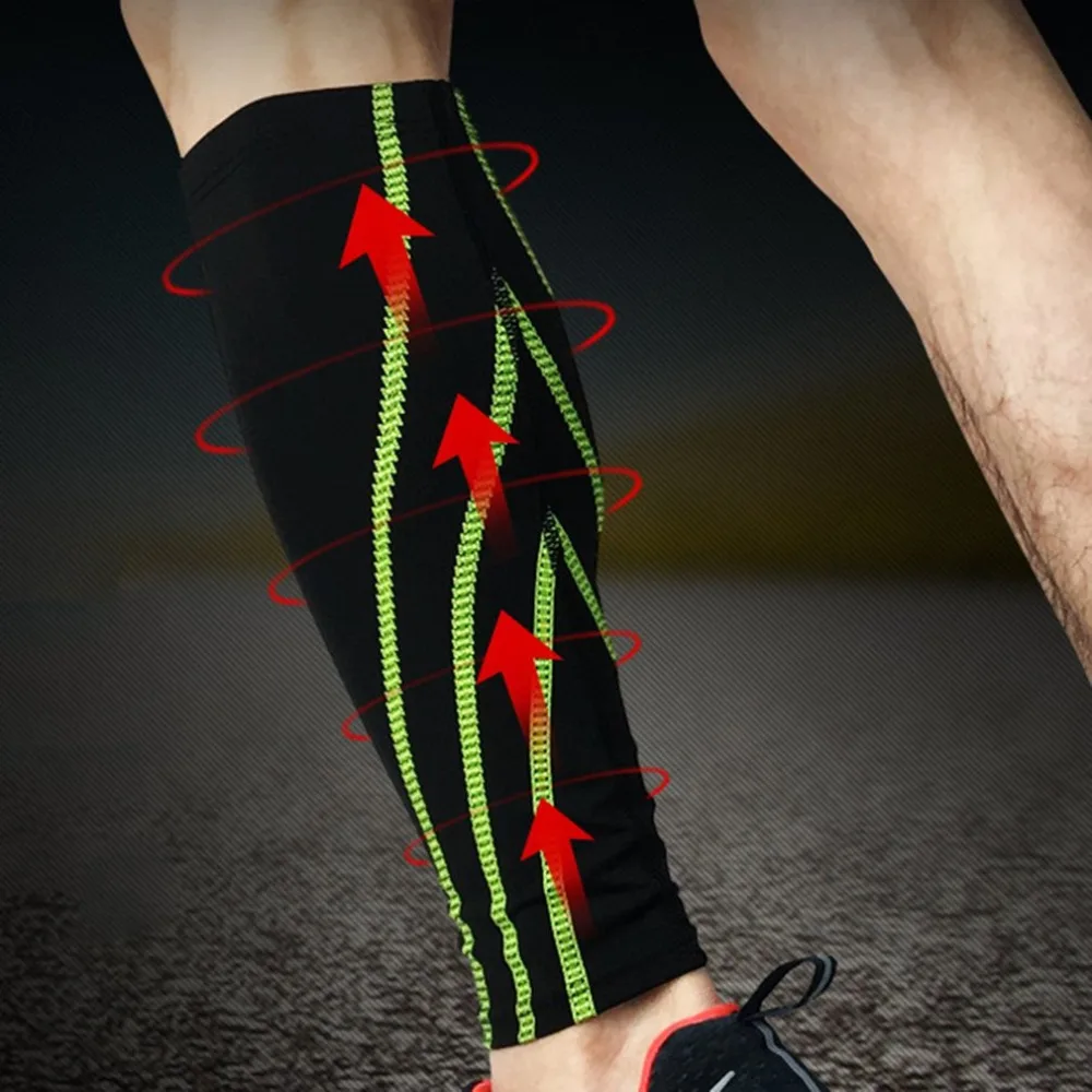 Мужские и женские компрессионные велосипедные гетры для бега с рукавом до голени