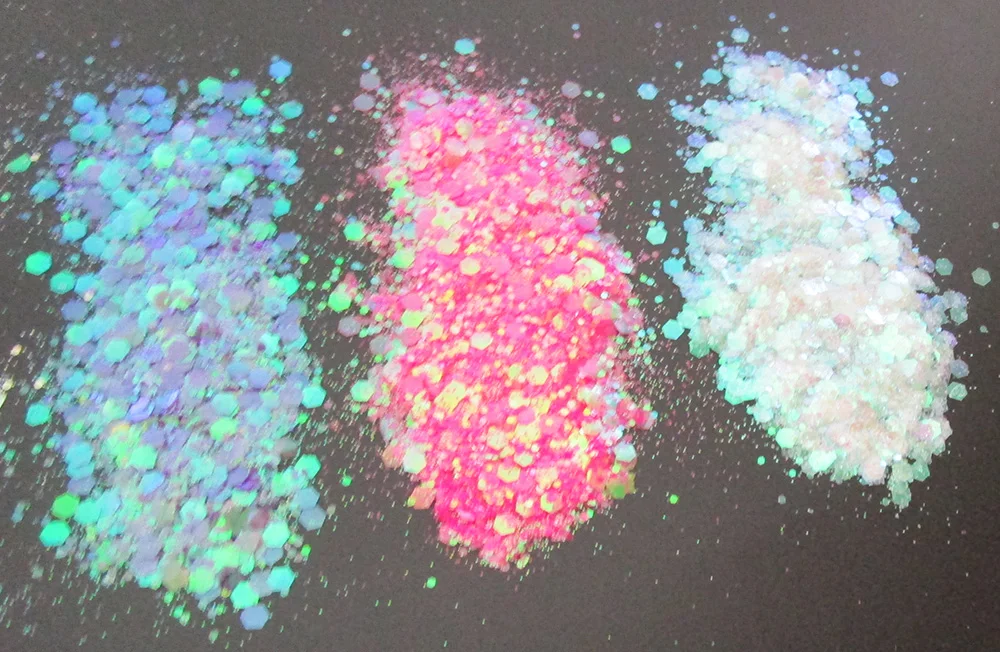 Радужные Блестящие Блестки шестиугольные с голографическим блеском 15 г