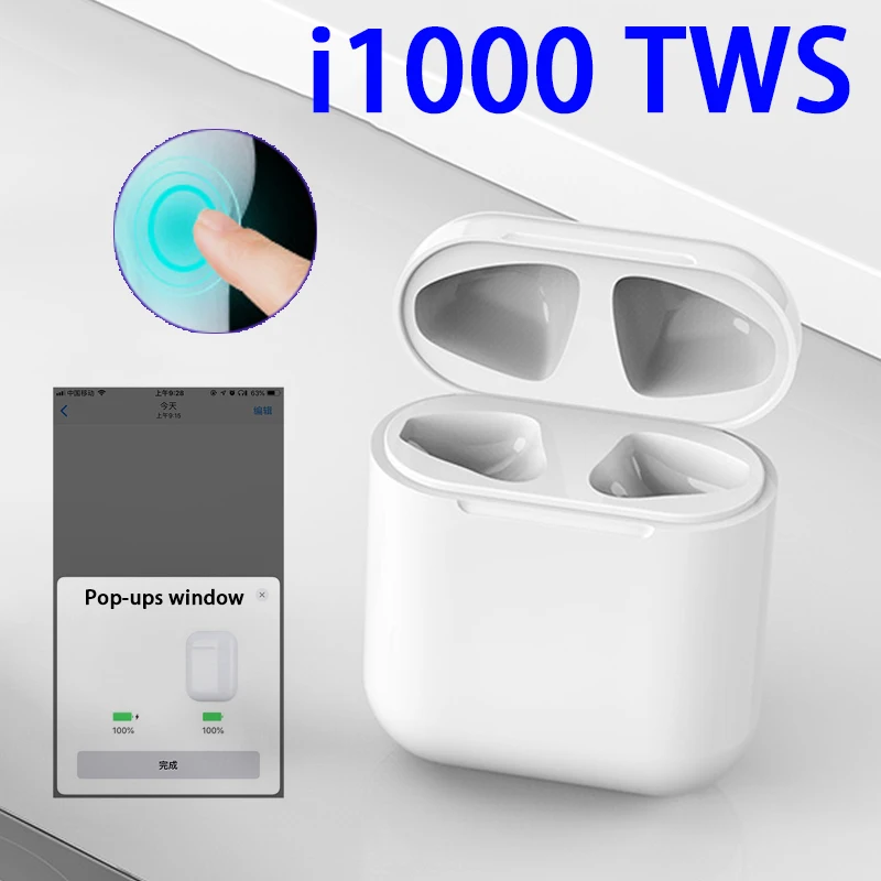 Bluetooth 5,0 наушники i1000 TWS Беспроводная зарядка смарт-сенсорные всплывающие окна наушники i1000tws громкой связи Спортивная гарнитура для телефона