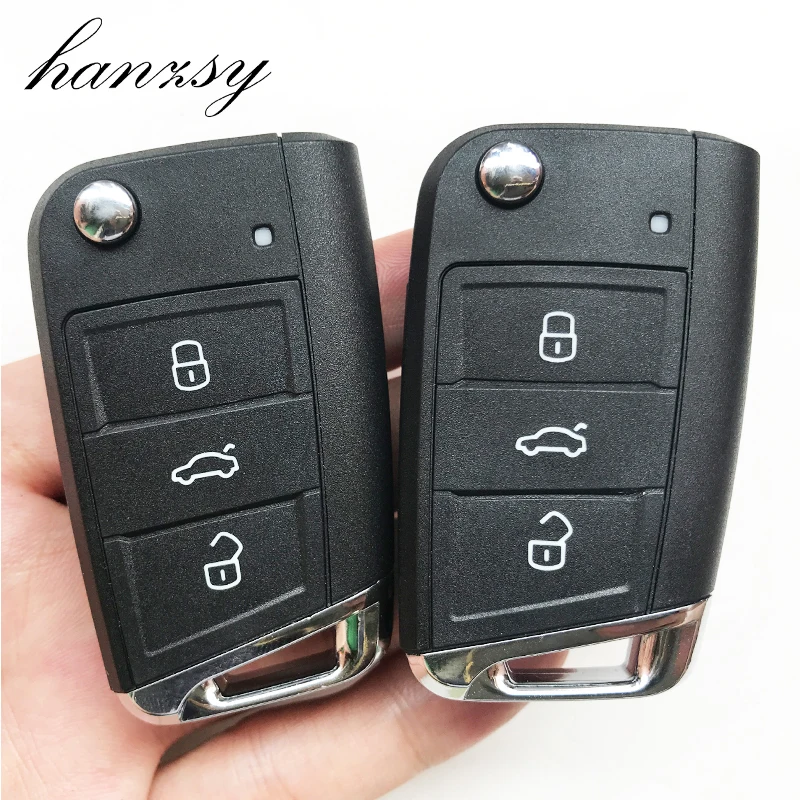 

3 кнопки автомобильный флип-чехол для ключа для Volkswagen VW Golf 7 Mk7 Skoda Passat Beetle Bora сиденье для Polo Leon Octavia дистанционный ключ-брелок