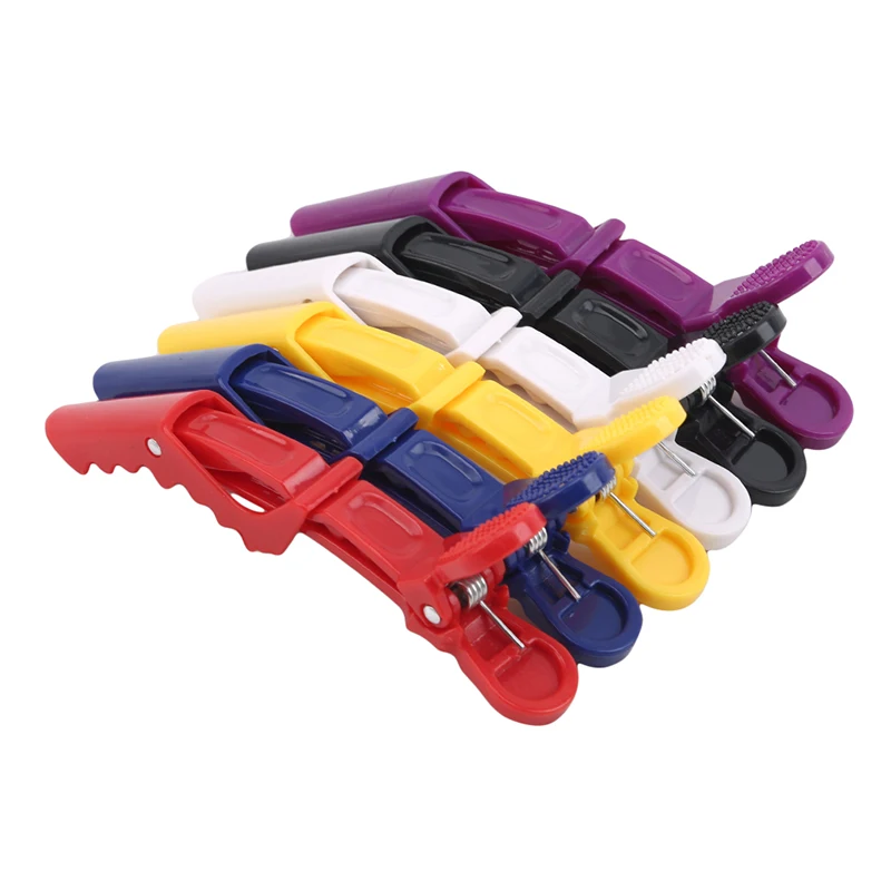 

6Pcs/Pack Hairdressing Clamps Claw Clip Hair Salon Plastic Crocodile Barrette Holding Hair Section Clips Grip Tool Accessories