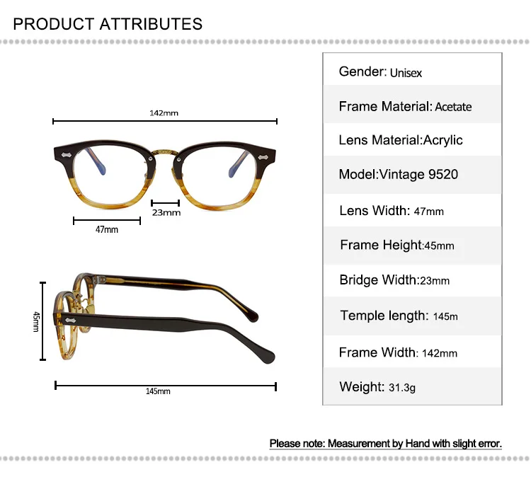 

Rivets Acetate Retro Men Full Rim Optical Eyewear High Quality Goggle Clear Lens Vintage Myopia Eyeglasses Women Spectacle