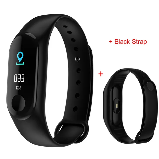 Black-Strap Black Смарт Браслет часы M3 детские часы шагомер светодиодный цифровой детские спортивные часы Подарки для мальчиков и девочек электронные силиконовые часы - Цвет: Black-Strap Black