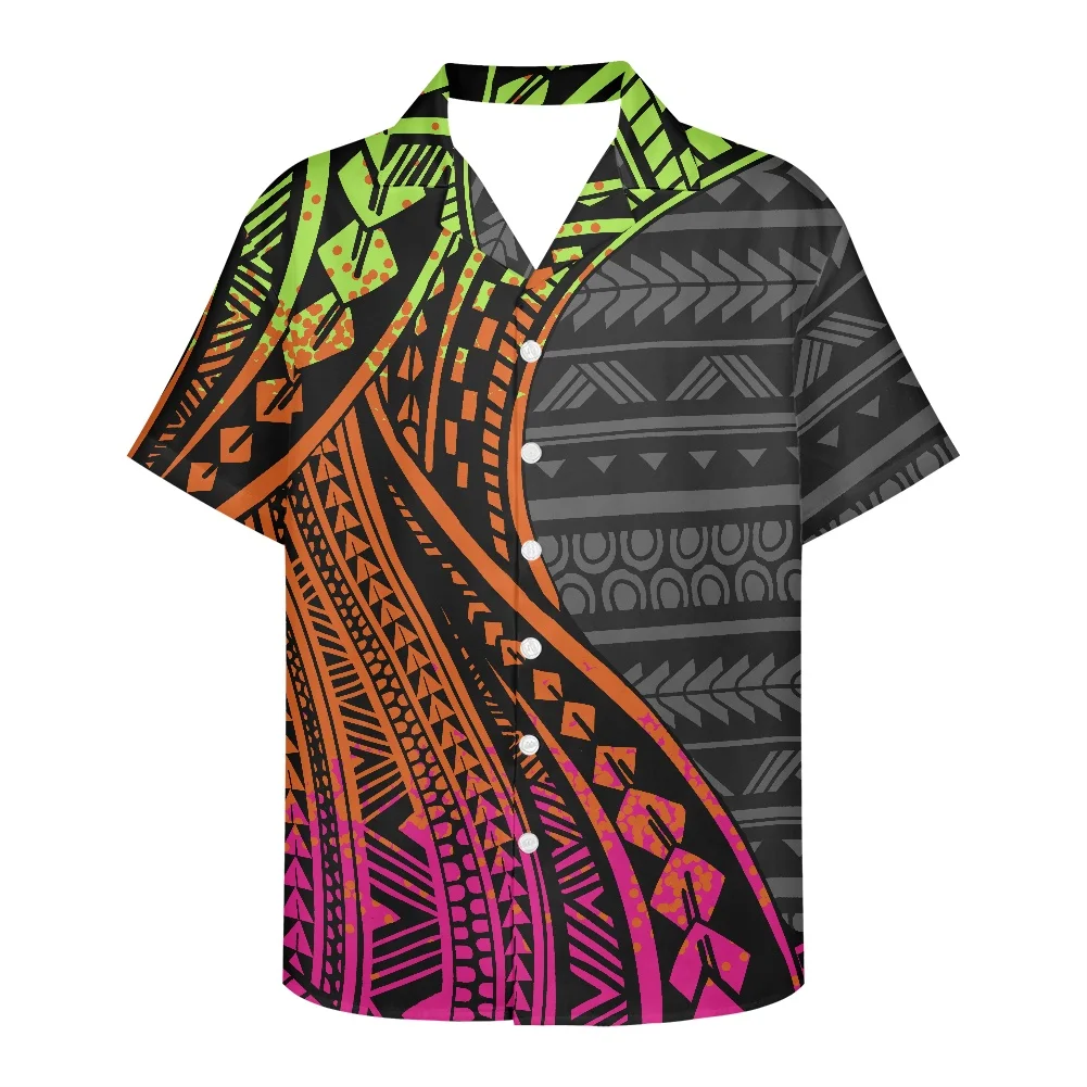 

Cumagical Wholesale Summer Casual Shirts For Men Hawaiian Stripe Print T Shirts Short Sleeve Beach Men's T-Shirt