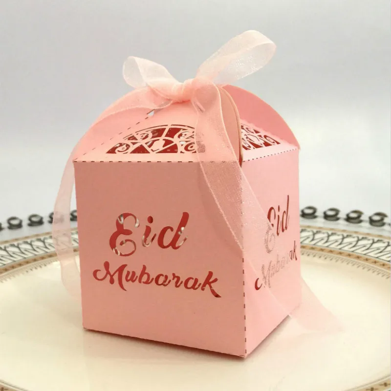 Новейшая коробка для конфет Eid Mubarak многоцветные бумажные подарочные коробки
