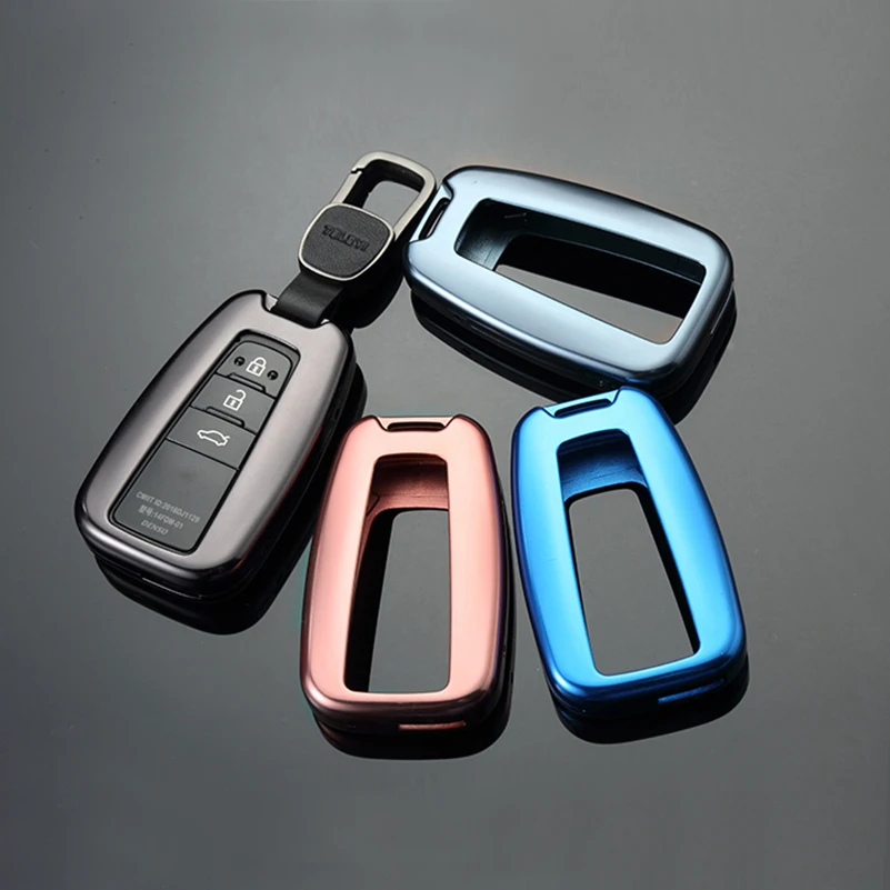 

New Aluminum Alloy Car Key Shell Fob Cover Case Smart Remote Fit For Toyota Camry 2018 2019