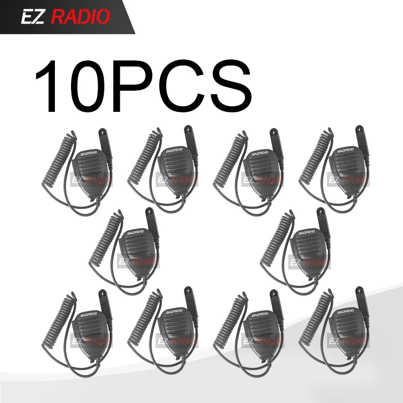 10 PCS BAOFENG Walkie Talkie PTT микрофон динамик для UV-9R BF-A58 BF-9700 совместим с UV-XR UV-9R плюс GT-3WP UV-5S RT6 - Цвет: 10 PCS