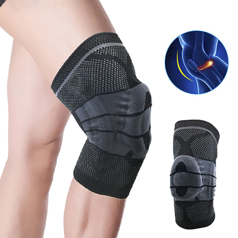 

GOBYGO 1Pcs Knee Support Pads Protect Knee Arthritis Silicone Spring Fitness Basketball Football Volleyball Protective Gear