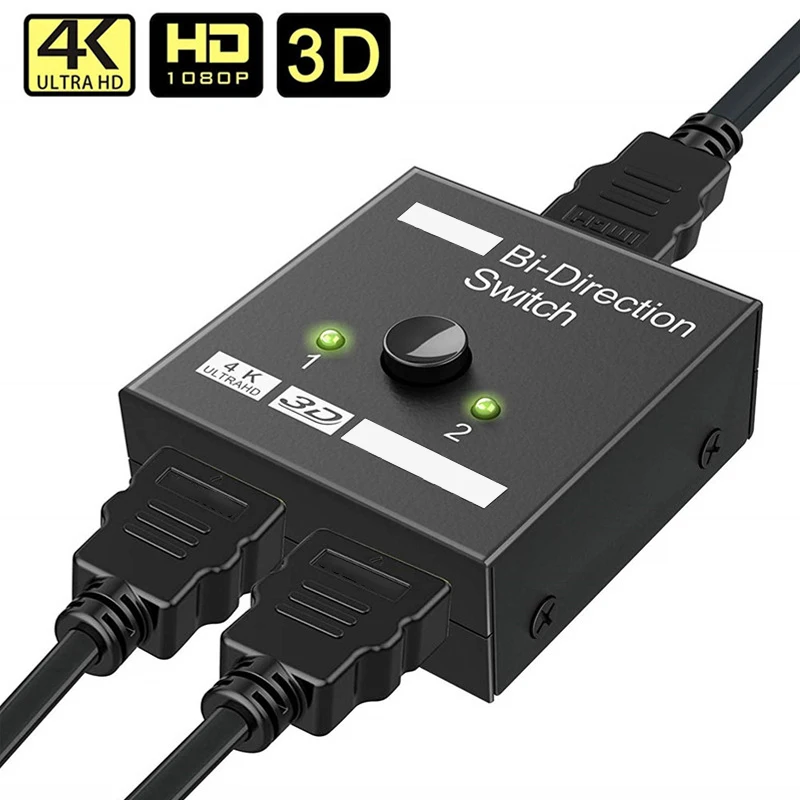 Сплиттер 4K 2 0 Hdmi совместимый двухсторонний переключатель 1x2/2x1 адаптер в 1 для PS5 PS4 HD TV Xiaomi Mi BOX
