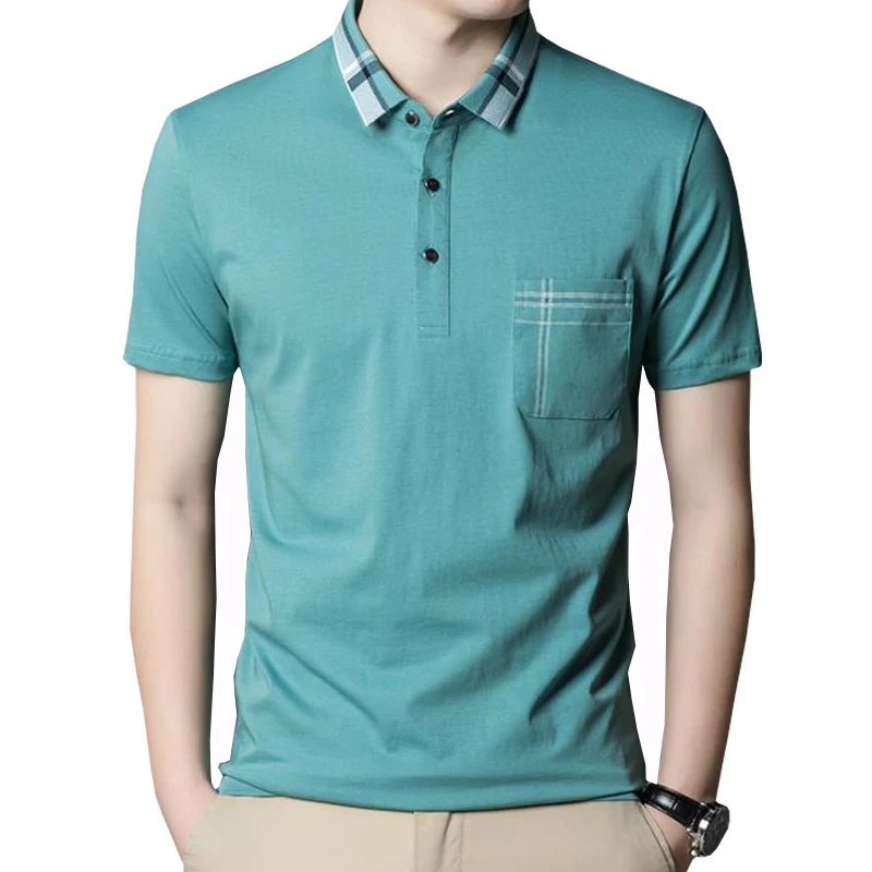 Новинка летняя рубашка поло высокого качества брендовая с карманами мужские
