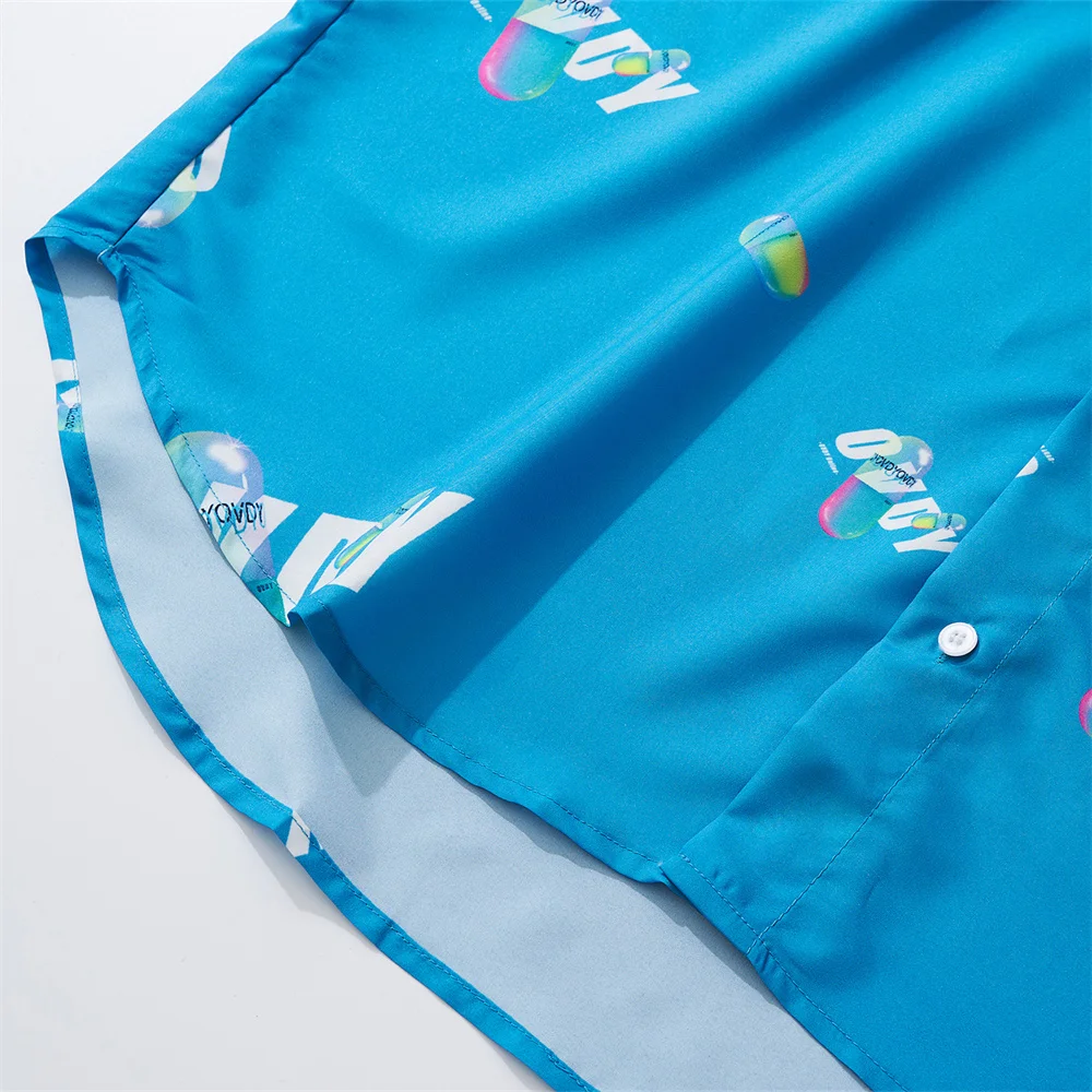 

Men Loose Hip Hop Shirt shorts Sets Harajuku Letter print Shirt Short Sleeve Top Hawaiian Shirt Casual Streetwear Thin Summer