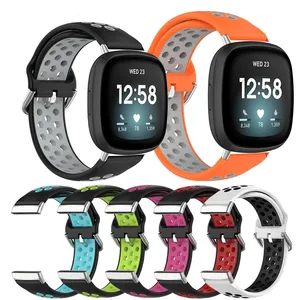 Sports Strap Soft Silicone Double Color Fashion Breathable Wrist Band Wristwatch Bracelet for Fitbit Versa3/Sense