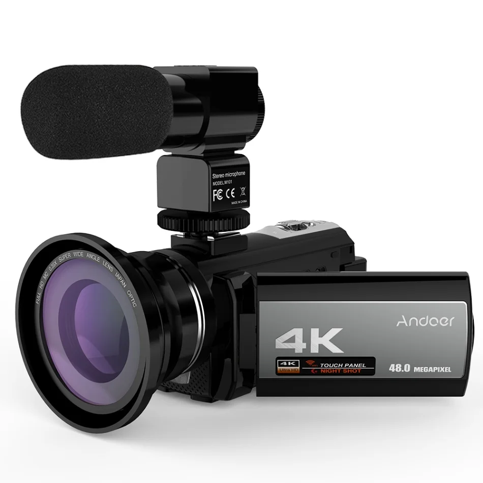 Option 4 Andoer 4K Digital Video Camera Camcorder Ultra HD 48MP WiFi 3.0" Touch Screen IR Infrared Night-shot 16X Zoom Video Camera - Цвет: Option 4