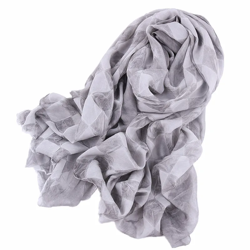 

2019 solid plaid women scarf summer silk scarves for ladies pashmina foulard neck shawls wraps spring and autumn