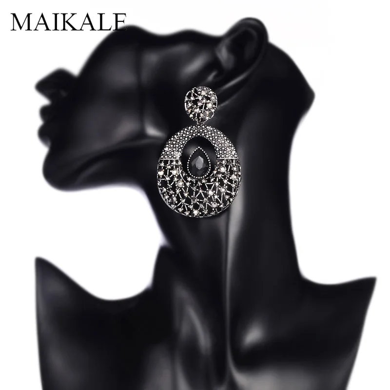 Женские винтажные серьги гвоздики MAIKALE большие круглые из преувеличенного