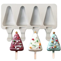 4 cavity silicone popsicle ice molds summer dessert tools 4 types ice cream moulds cube tray