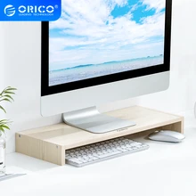 ORICO Monitor Stand Riser Wooden Computer Desktop Stand Wood with Drawers Keyboard Storage for Printer laptop TV Notebook